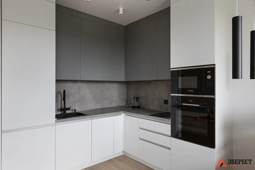 Угловая кухня под потолок "Грис"