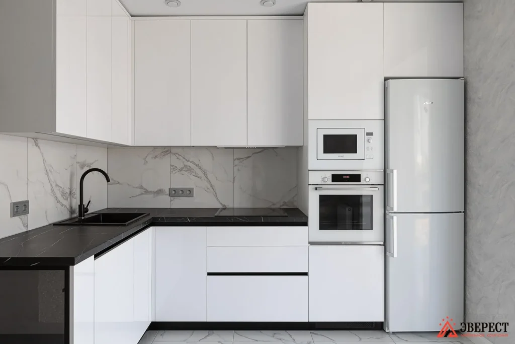 Угловая кухня под потолок "Вайс"