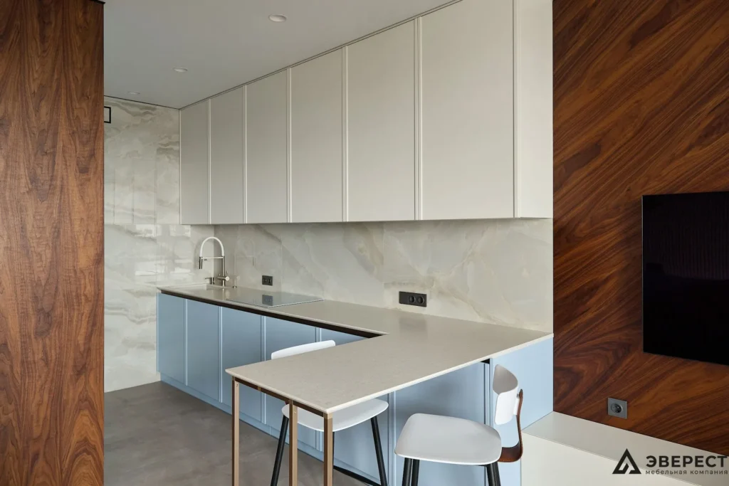 Кухня "Ирис" из крашеного МДФ с фрезеровкой