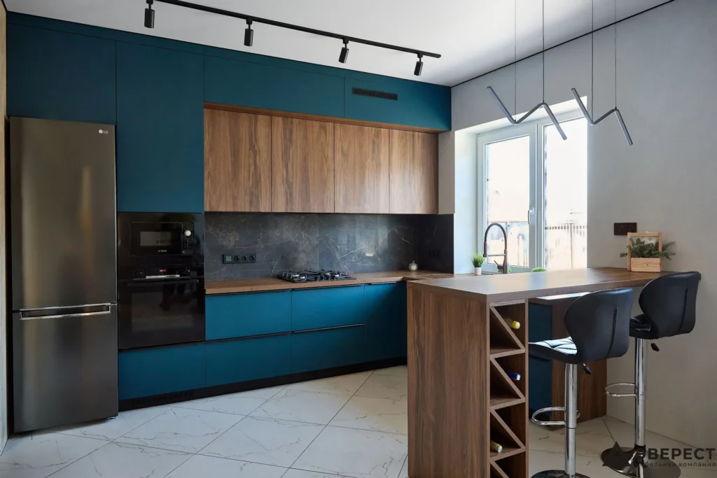 Кухня с барной зоной " Кингвуд "