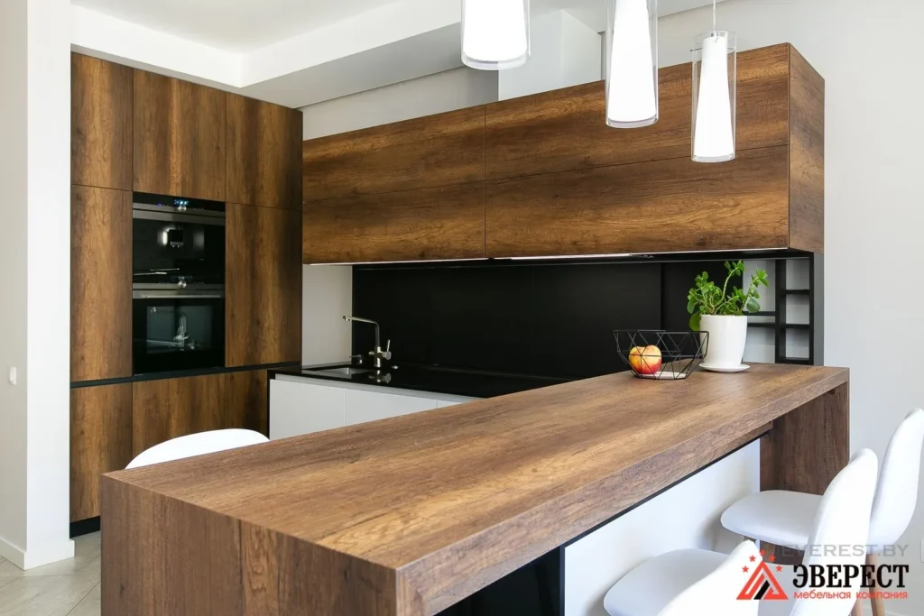 Угловая кухня без ручек в стиле лофт «Гратия»