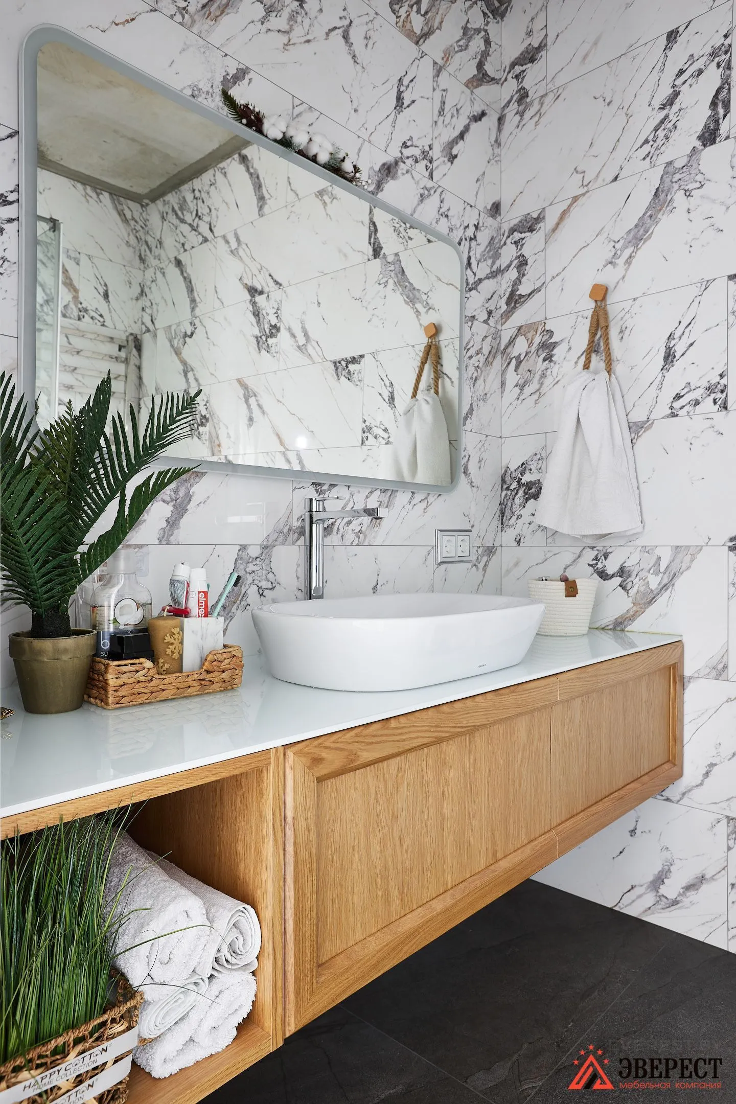 Тумба под умывальник из массива ясеня «Эко»