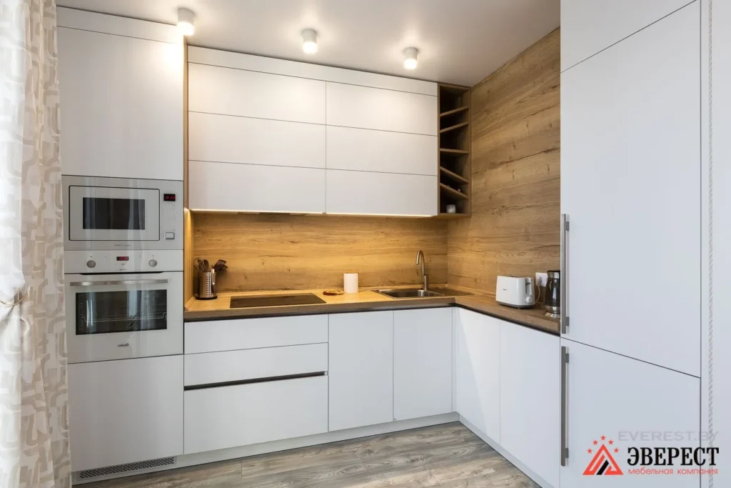 Угловая кухня под потолок без ручек "Натали"