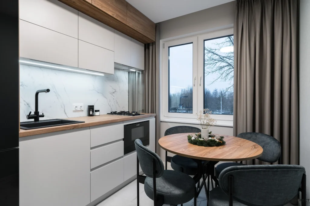 Кухня линейная "Монблан"